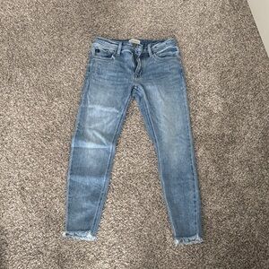 KanCan Light Blue Skinny Jeans with Raw Hem